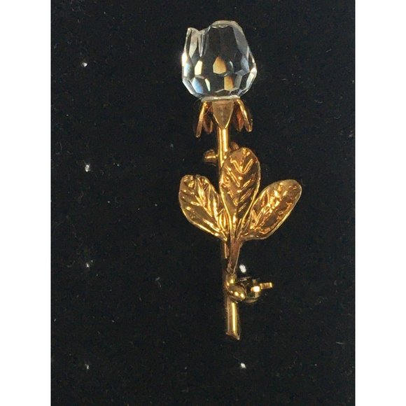 Swarovski Crystal Rose Pin Accessory Flower Mothers Day Gift Idea Jewelry - Picture 3 of 8
